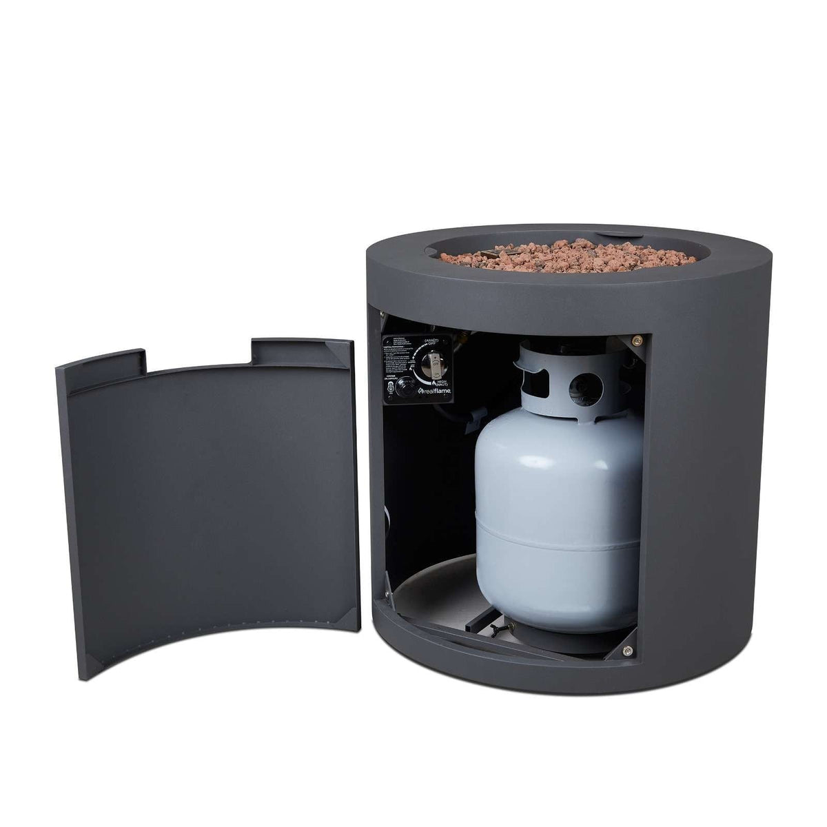Aegean Steel Propane Fire Pit Hidden Tank in Slate, 24-in