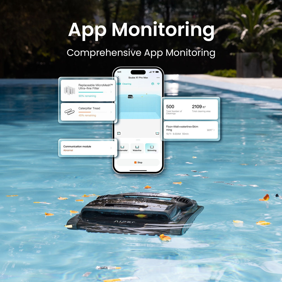 Aiper X1 Pro Max All‑In‑One Smart Cordless Robotic Pool Cleaner for Comprehensive Pool Care