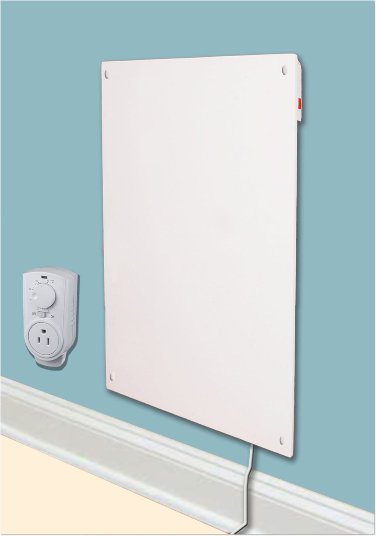 Amaze Heater Electric Heater with Plug-in Thermostat, 600W, White