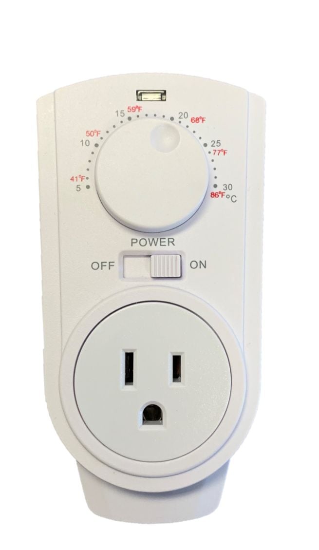 Amaze Heater Plug-in Thermostat for Portable Space Heater & AC, White