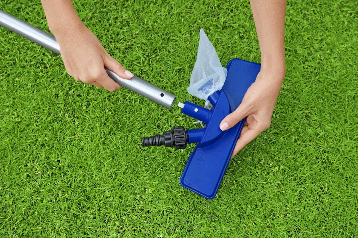 Bestway Pool Hydro Cleaning Above Ground Pool Maintanance Kit with Vacuum, Skimmer & Pole