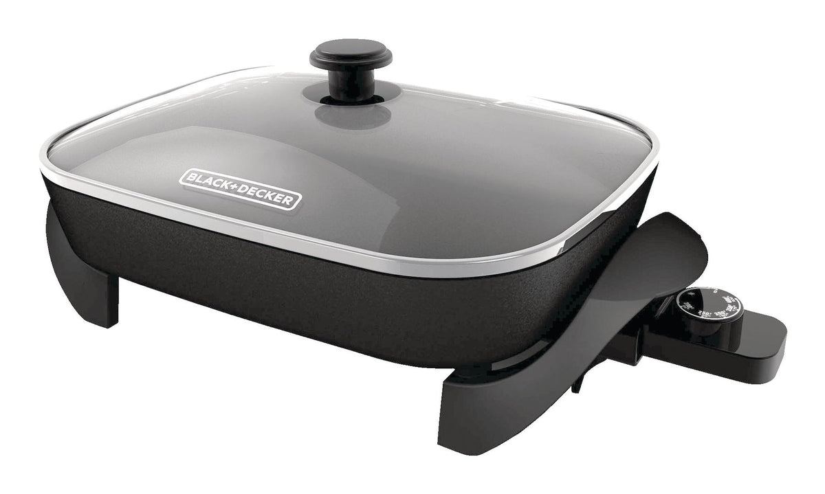 Black & Decker Family-Sized Non-Stick Electric Skillet, Black, 12x15-in
