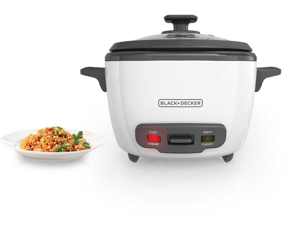 Black & Decker Rice Cooker & Non-Stick Steamer White, 16 Cups