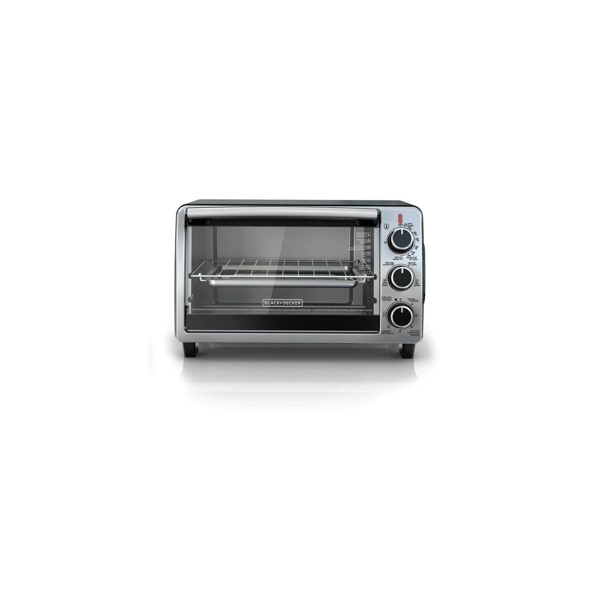 Black & Decker Toaster Oven with 4 Functions, Stainless Steel, 6-Slices