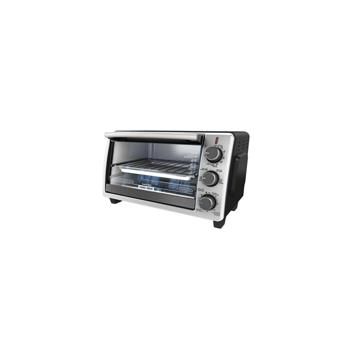 Black & Decker Toaster Oven with 4 Functions, Stainless Steel, 6-Slices