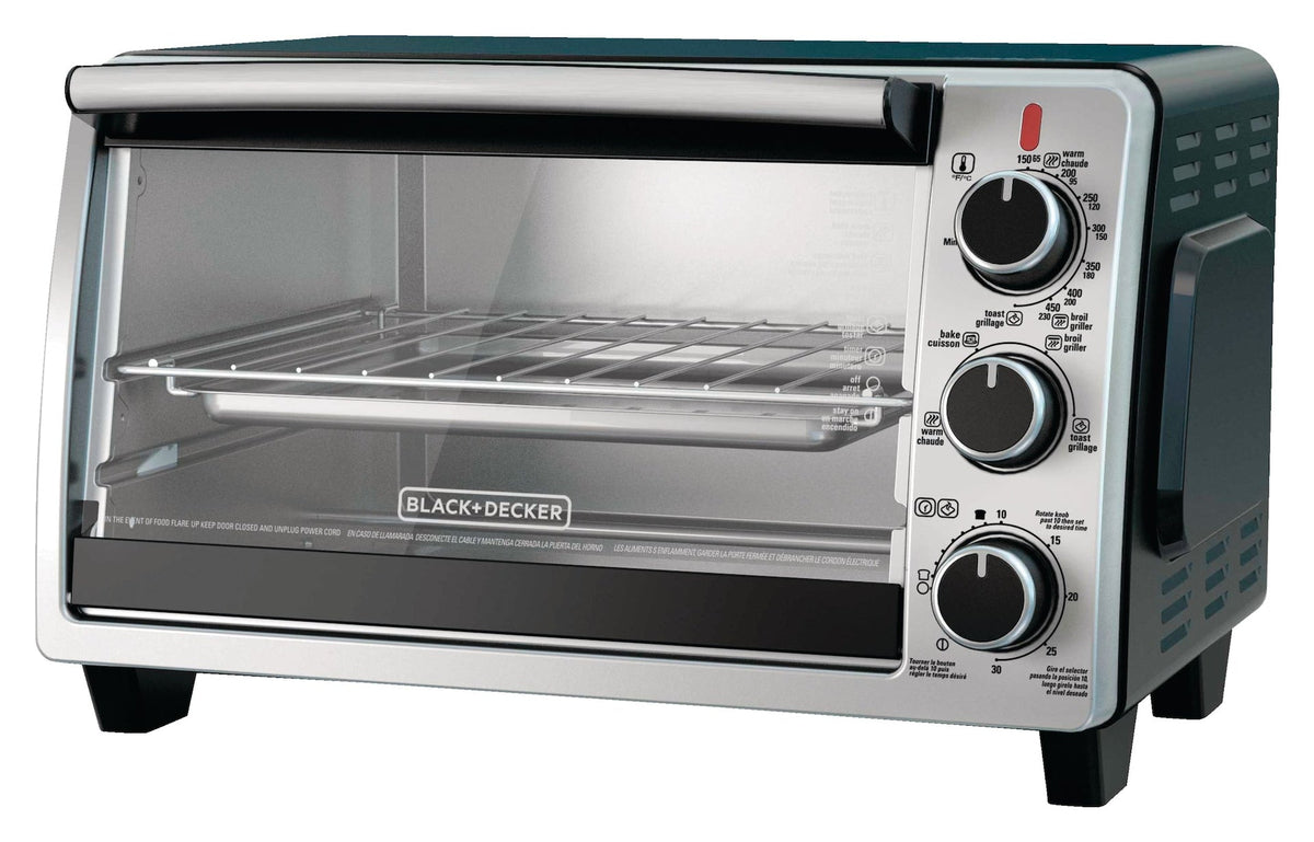 Black & Decker Toaster Oven with 4 Functions, Stainless Steel, 6-Slices