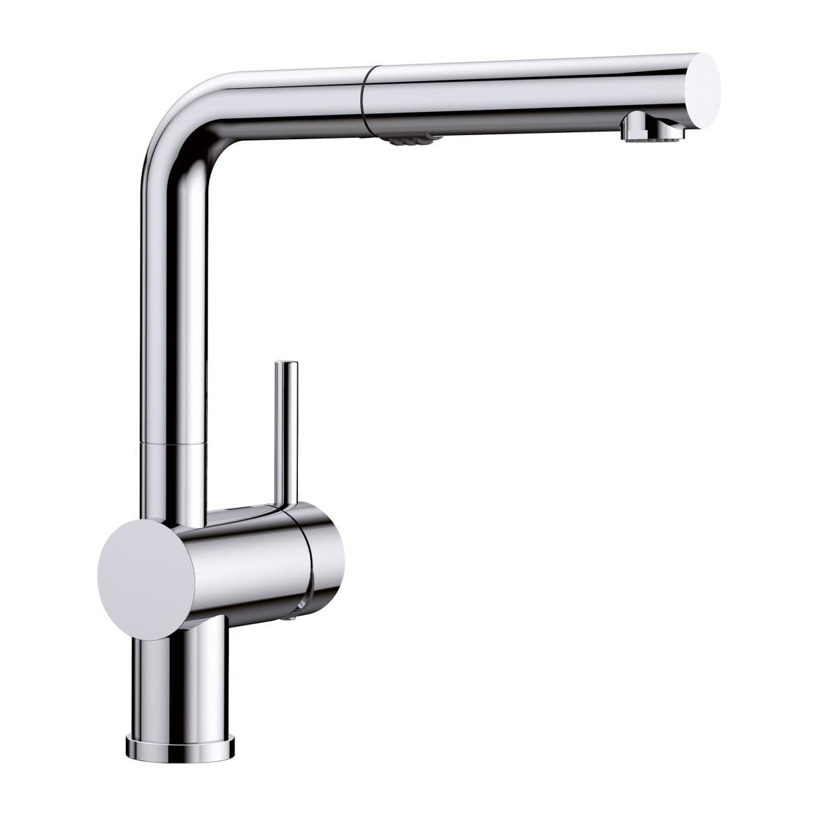 Blanco Linus Low Arc Pull-Out Dual-Spray Kitchen Faucet, Chrome
