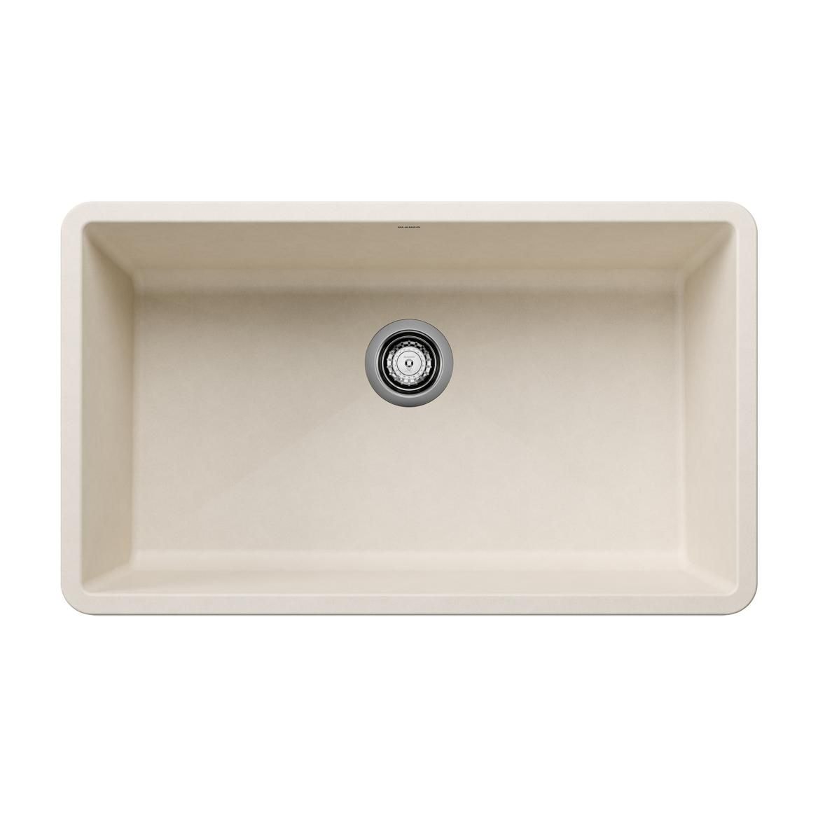 Blanco Precis SILGRANIT 32-in Super Single Undermount Kitchen Sink, Soft White