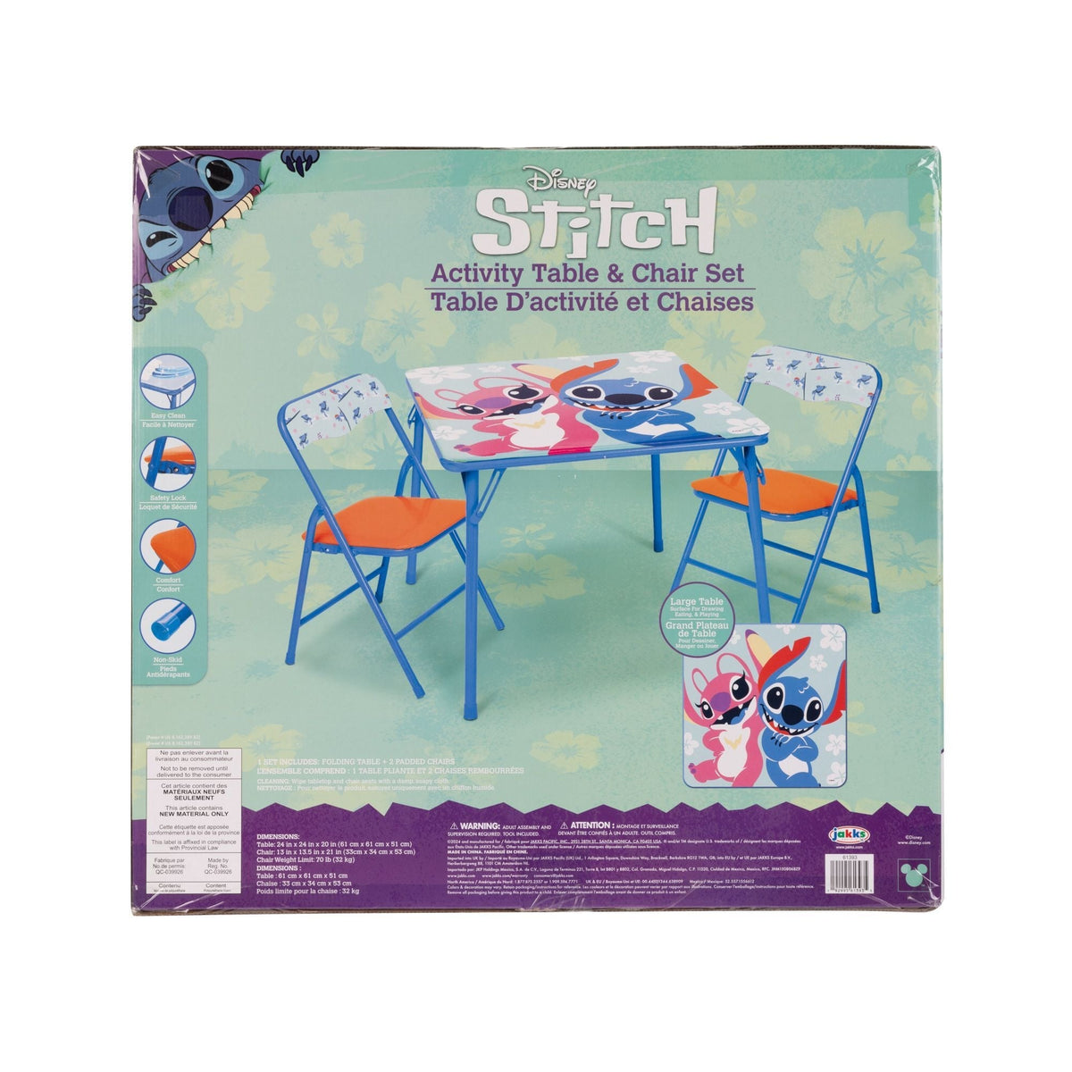 Disney Stitch Washable Vinyl Activity Table Set, 3-pc
