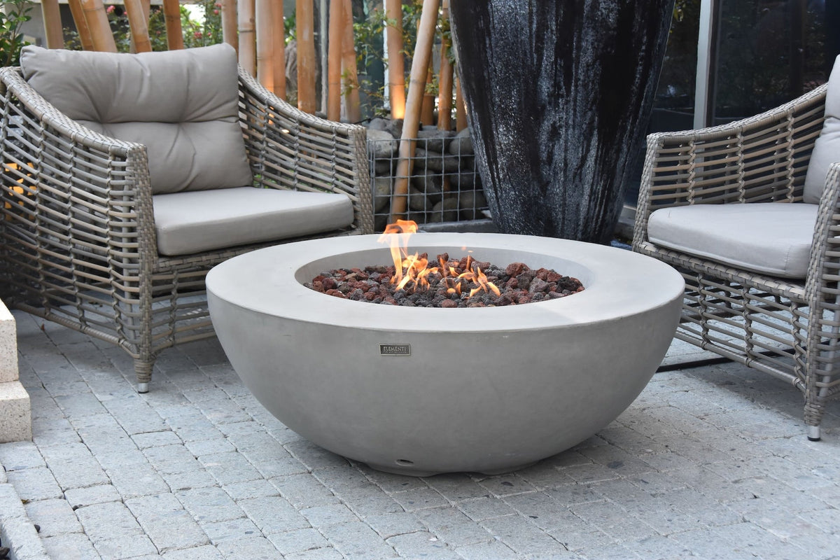 Elementi Lunar Bowl Liquid Propane, Light Grey