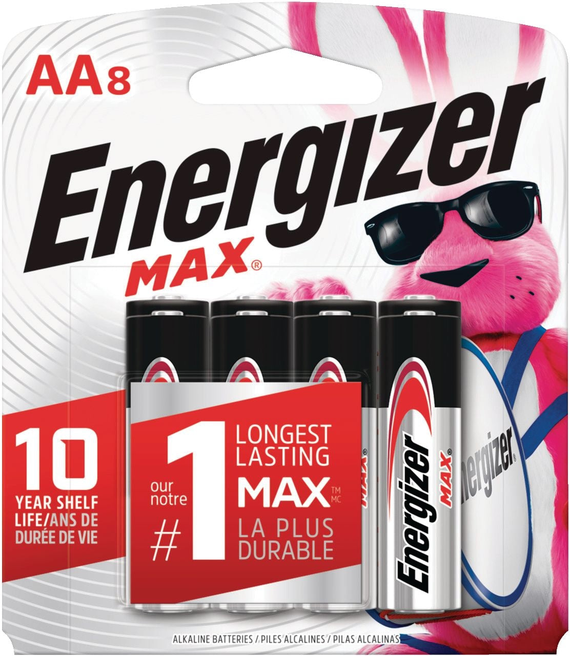 Energizer Max 8-pk AA Alkaline Batteries, Long Lasting, All Purpose