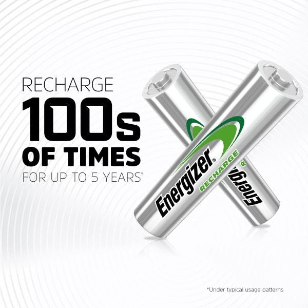 Energizer NH12BP-2 2-pk AAA 800mAh NiMH Rechargeable Batteries, Pre-Charged, All Purpose