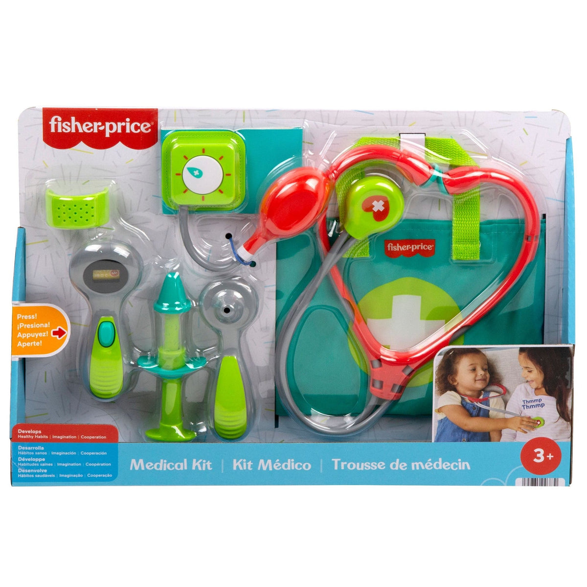 Fisher-Price Medical Kit, Doctor Toys, Preschool Pretend Play Set for Ages 3+, 7-pc