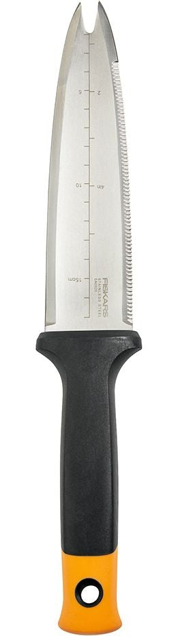 Fiskars Stainless-Steel Dual-Edged Garden Hori Hori Knife with Sheath