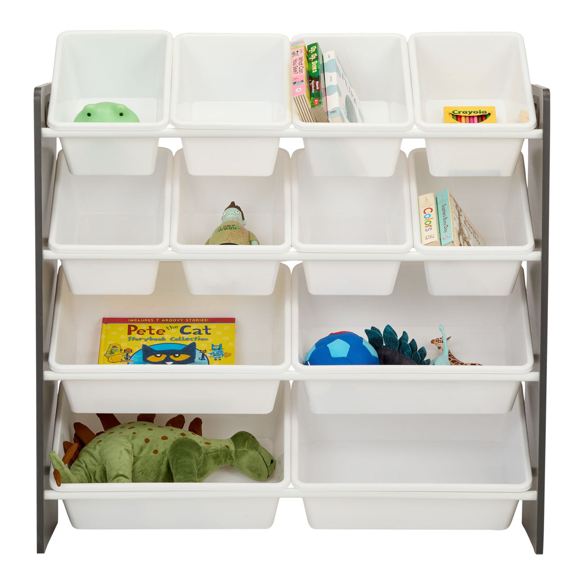 For Living Stain & Rust Resistant Sturdy 12-Bin Organizer, Grey
