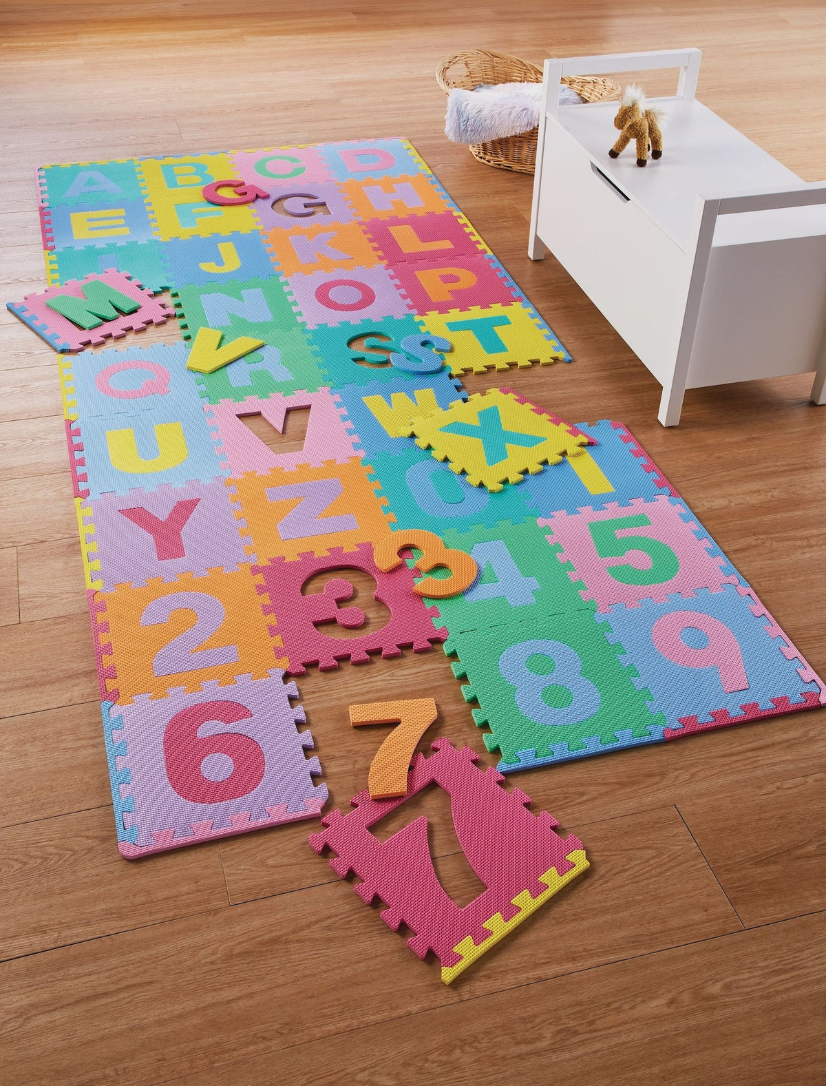 Funplay Pop-Out Alphabet Play Floor Mat, 78-pc, 7 x 4-ft, Ages 2+