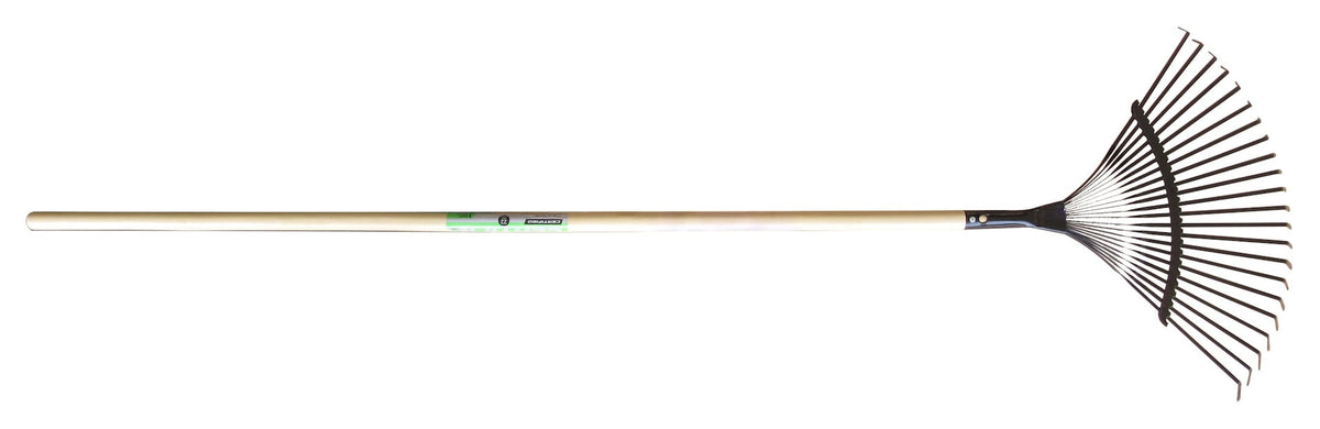 Garden Club 16-in Wide Metal 22-Tine Leaf Rake, 48-in Hardwood Shaft