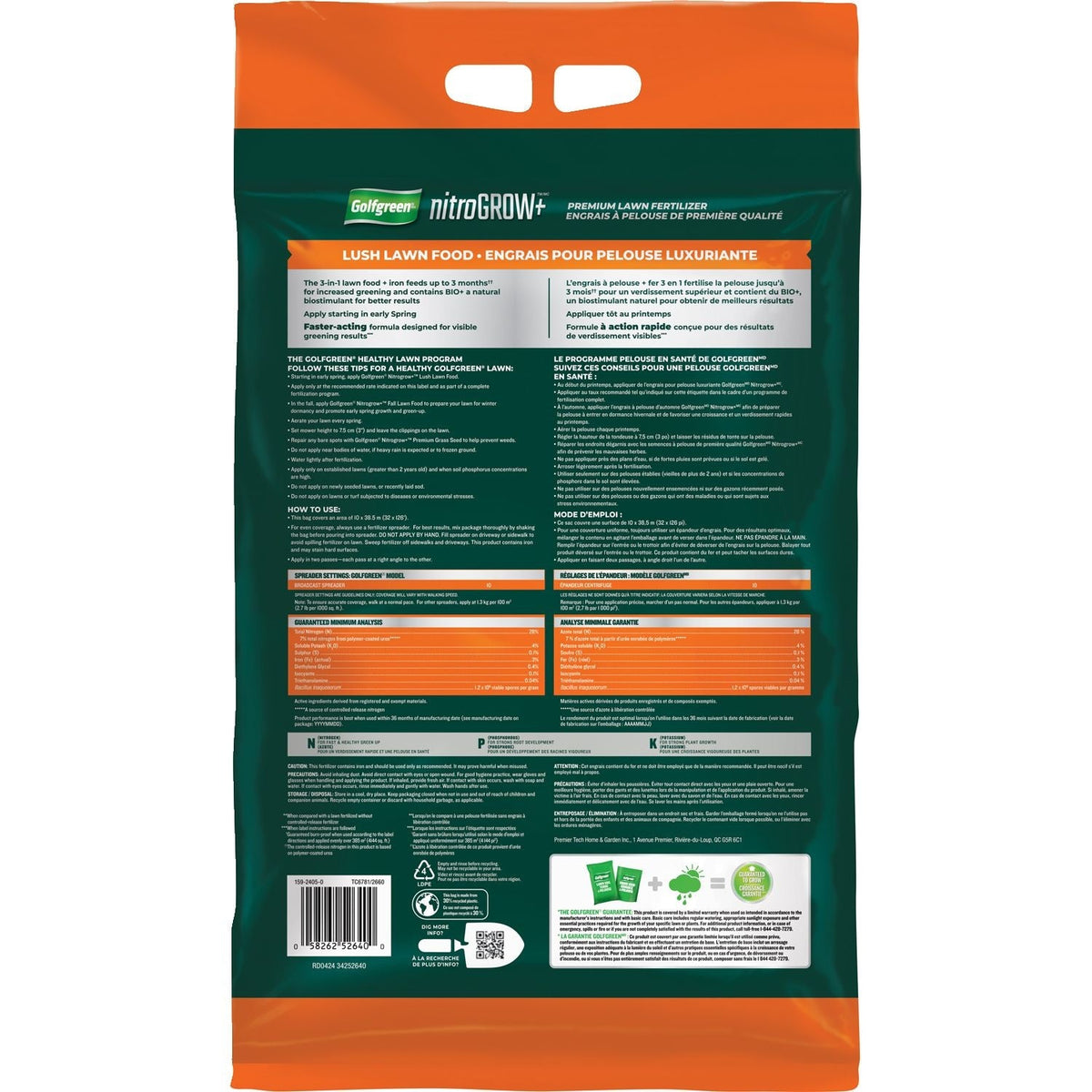 Golfgreen Nitrogrow+ Premium Nitrogen Enriched Lush Lawn Fertilizer, 28-0-4, 5-kg