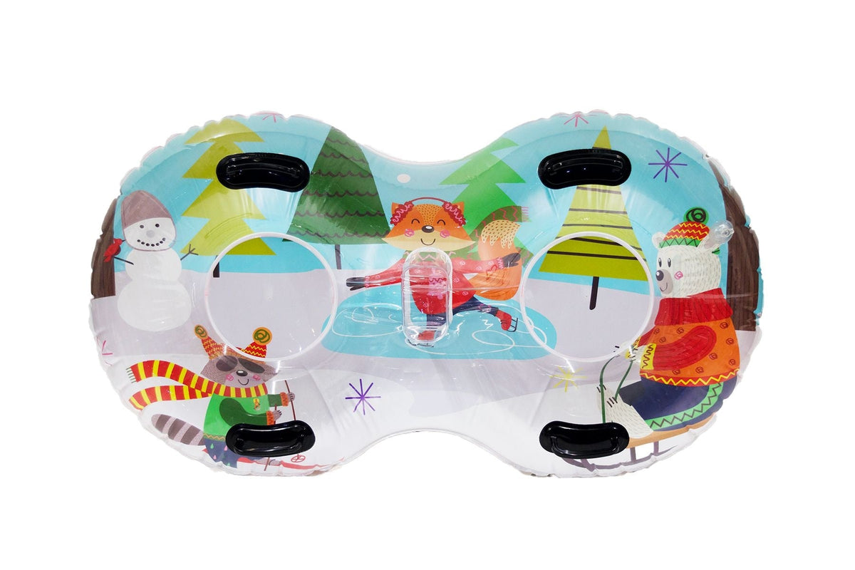 Gracious Living 2-Person Duo Inflatable Winter Snow Tube