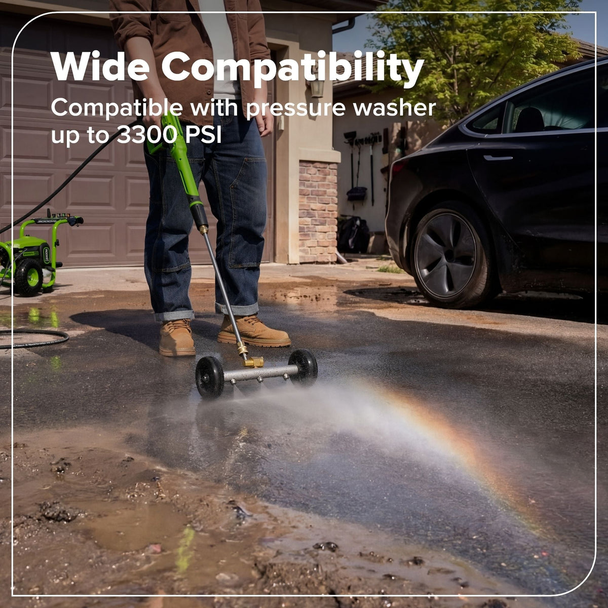 Greenworks 2-in-1 Water Broom & Undercarriage Cleaner, Pressure Washer Attachment