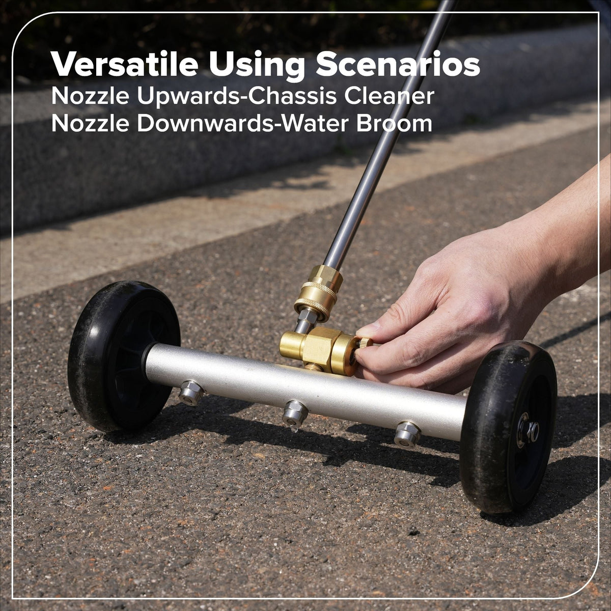 Greenworks 2-in-1 Water Broom & Undercarriage Cleaner, Pressure Washer Attachment