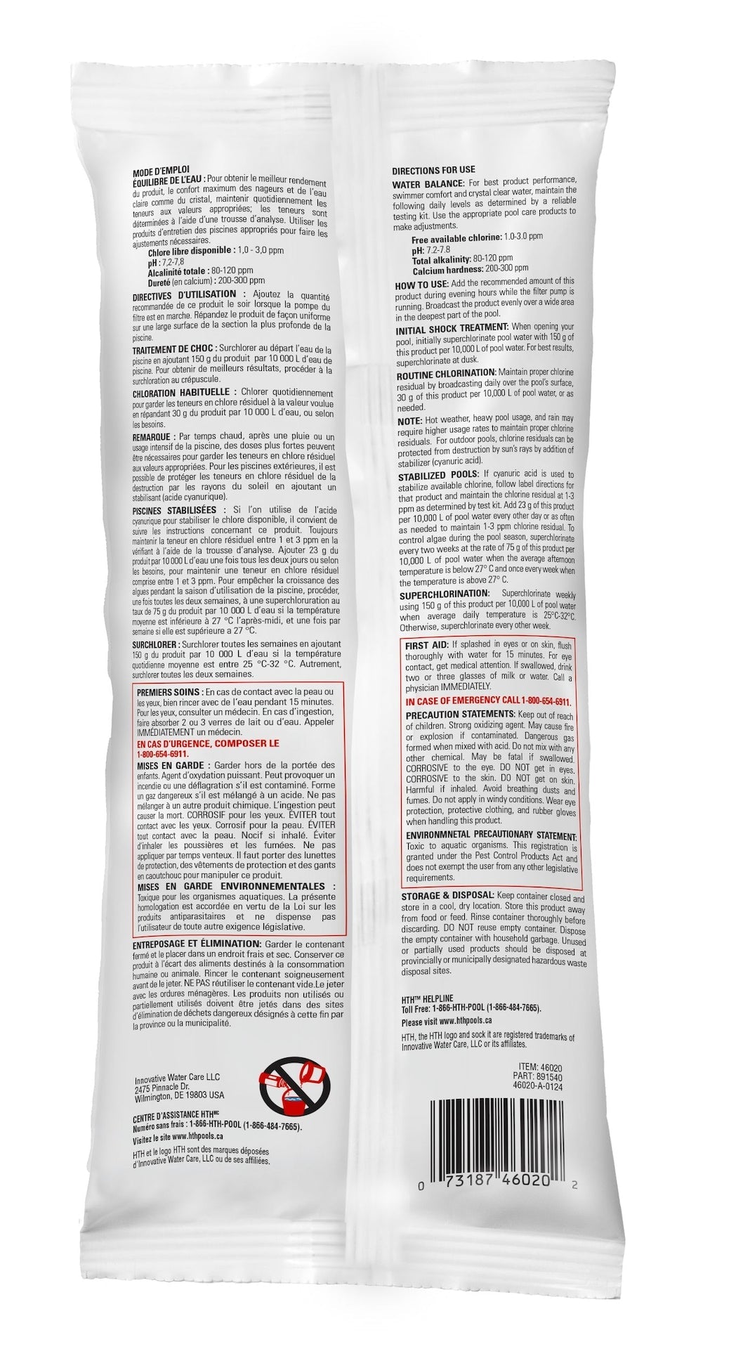 HTH Sock It Pool Shock Treatment, 454g