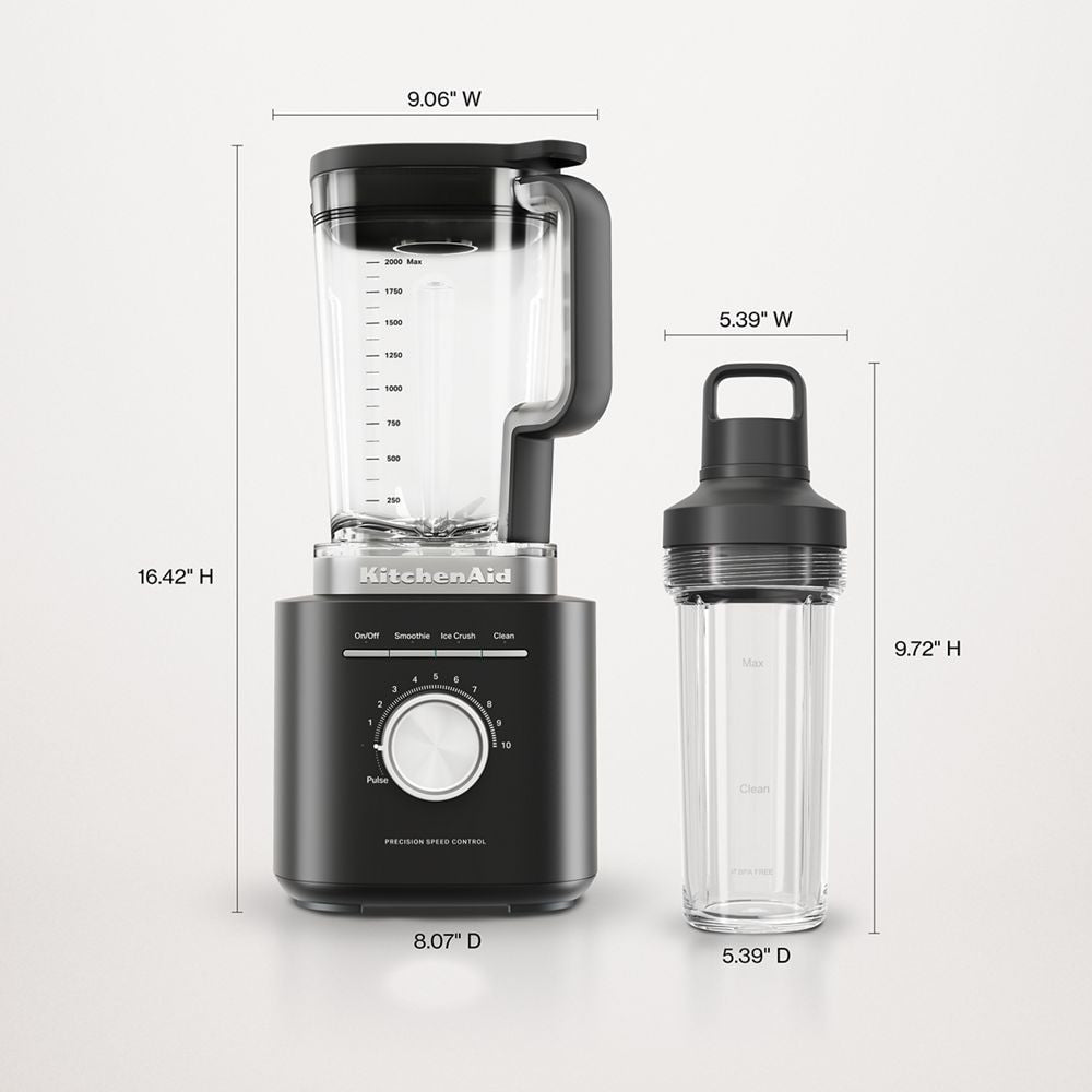 KitchenAid Single Blender with Jar, Precision Control, Black