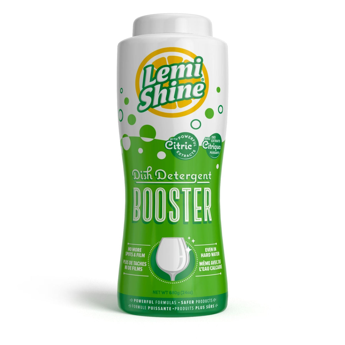Lemi Shine Dishwasher Detergent Powder Booster, Fresh Lime Scent, 680-g