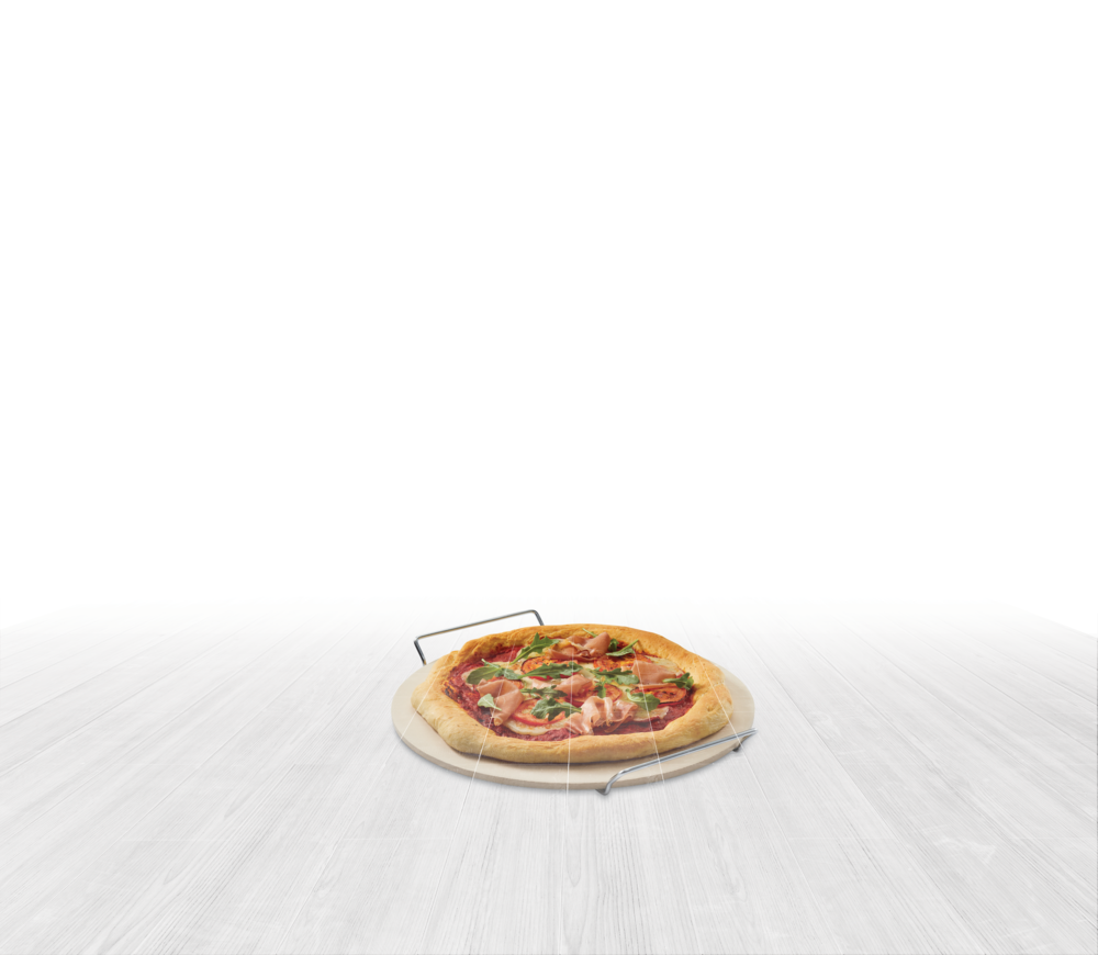 MASTER Chef Ceramic Round Pizza Stone & Serving Rack, 15-in