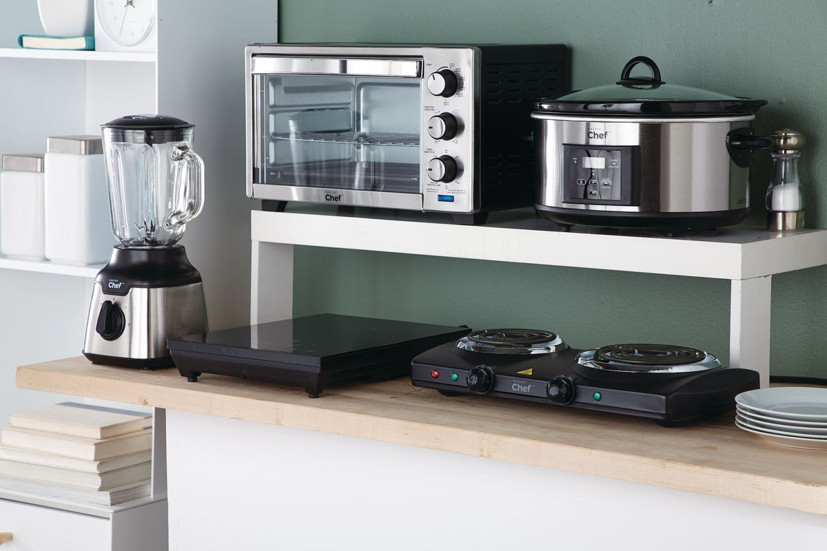 MASTER Chef Double Burner Hot Plate, Black, 1500W