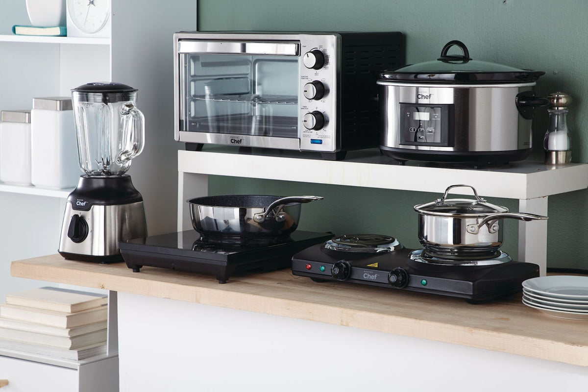 MASTER Chef Double Burner Hot Plate, Black, 1500W
