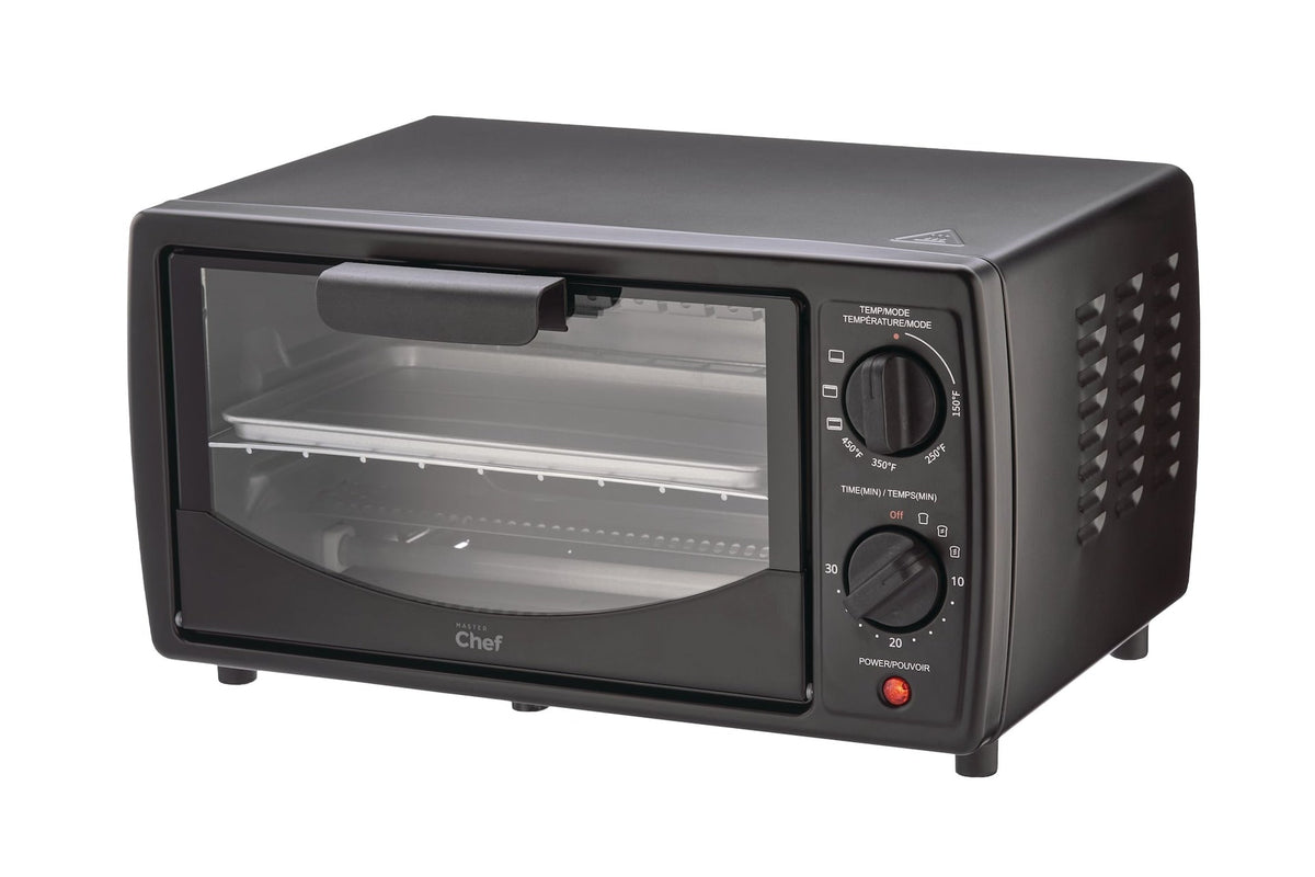 MasterChef 4-Slice Compact Toaster Oven, 2-Rack, Black