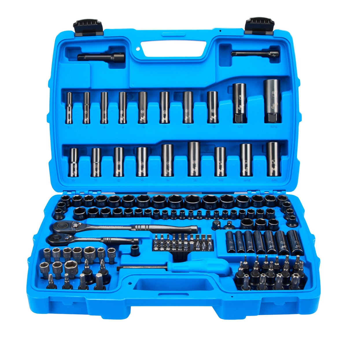 Mastercraft 140 Piece 1/4" and 3/8" Drive Black Socket Set