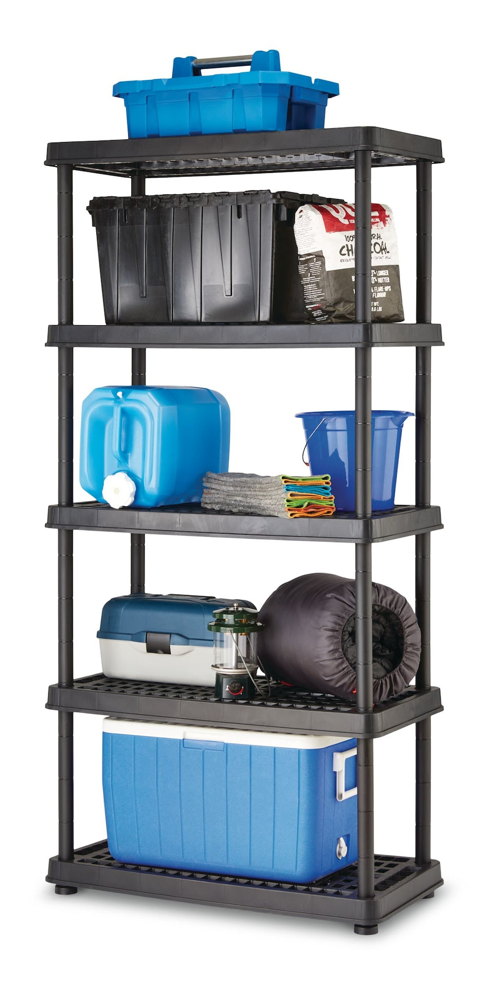 Mastercraft Adjustable 5-Shelf Resin/Plastic Storage Rack/Shelving Unit, 36 x 18 x 72-in
