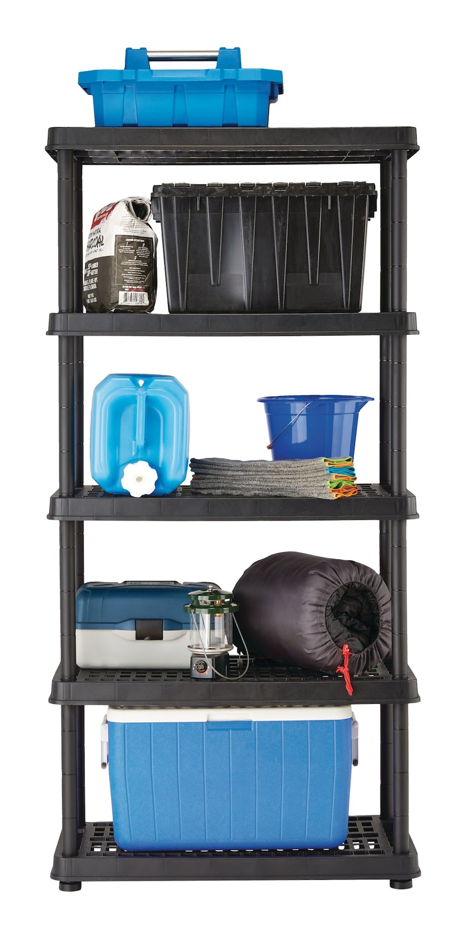 Mastercraft Adjustable 5-Shelf Resin/Plastic Storage Rack/Shelving Unit, 36 x 18 x 72-in