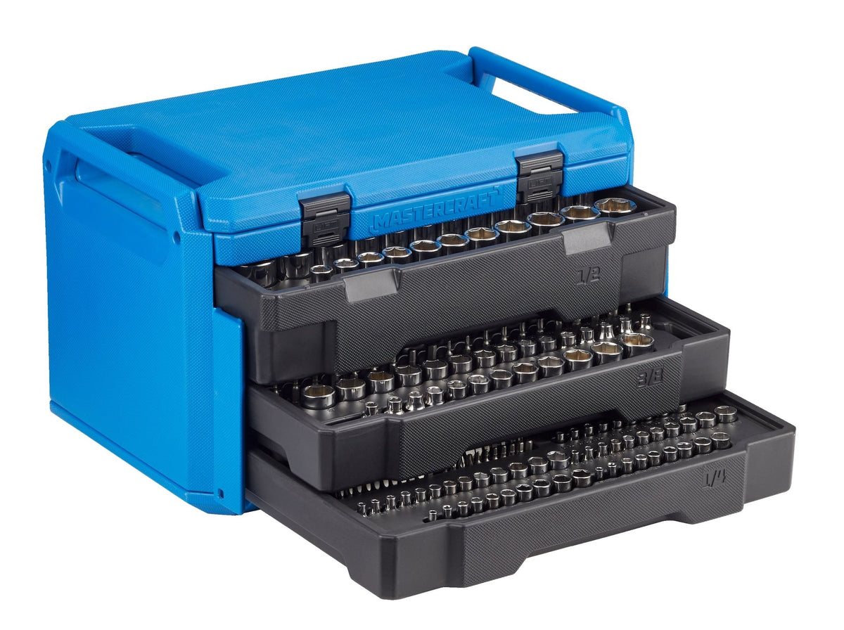 Mastercraft Socket Set, 270-pc, SAE / Metric, CRV, Nickel-Chrome Plating