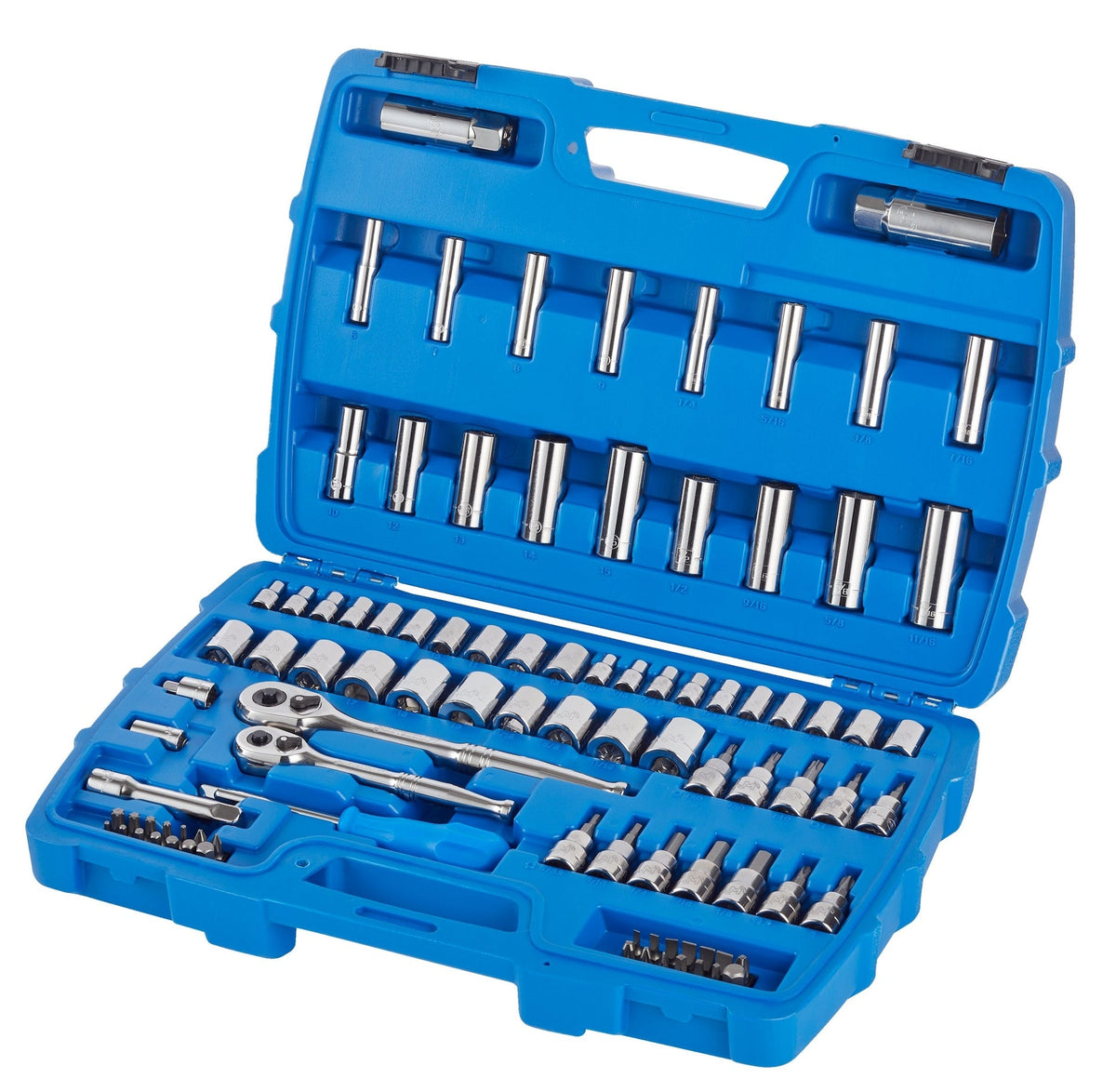 Mastercraft Socket Set, 95-pc, SAE / Metric, CRV, Nickel-Chrome Plating