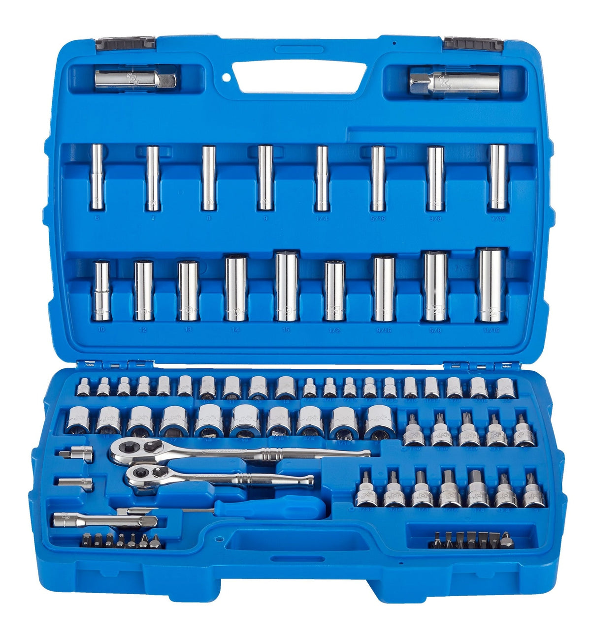 Mastercraft Socket Set, 95-pc, SAE / Metric, CRV, Nickel-Chrome Plating