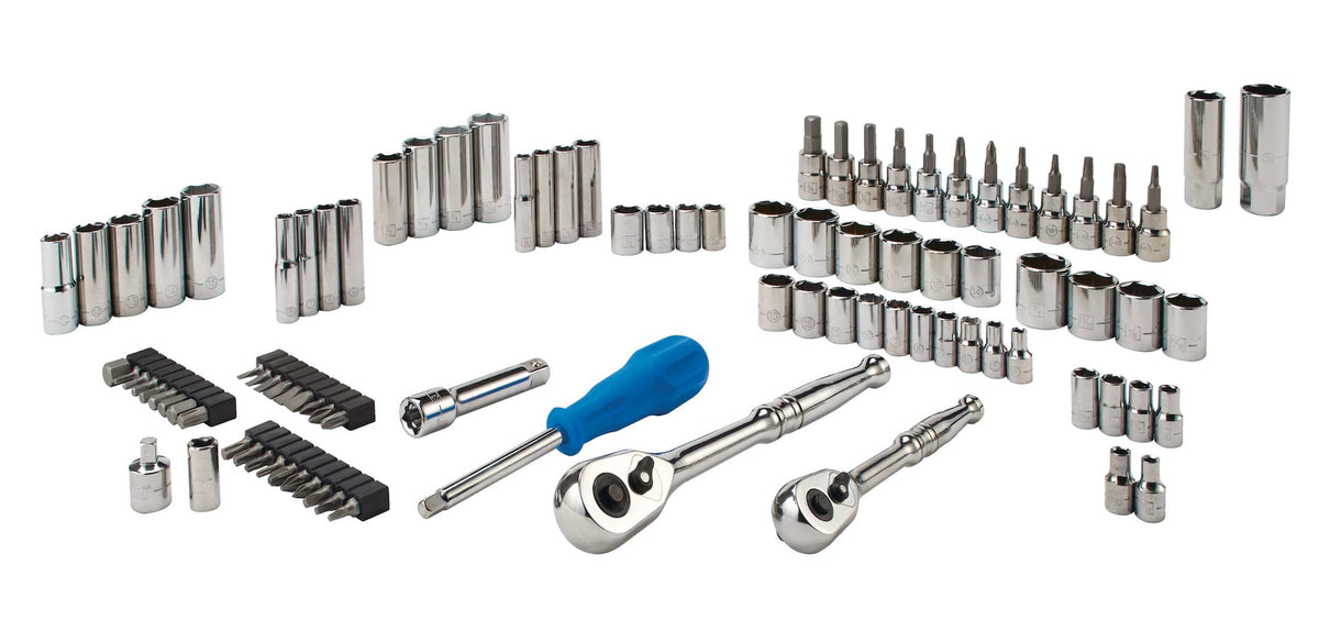 Mastercraft Socket Set, 95-pc, SAE / Metric, CRV, Nickel-Chrome Plating