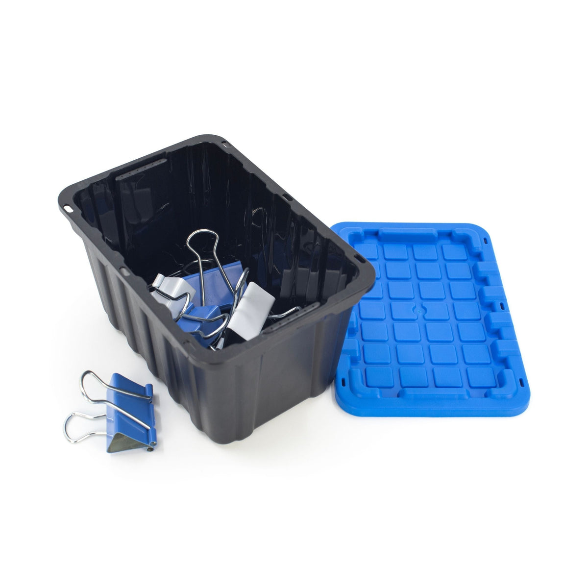 Mastercraft Tiny Heavy Duty Stackable Storage Tote with Lid, Black