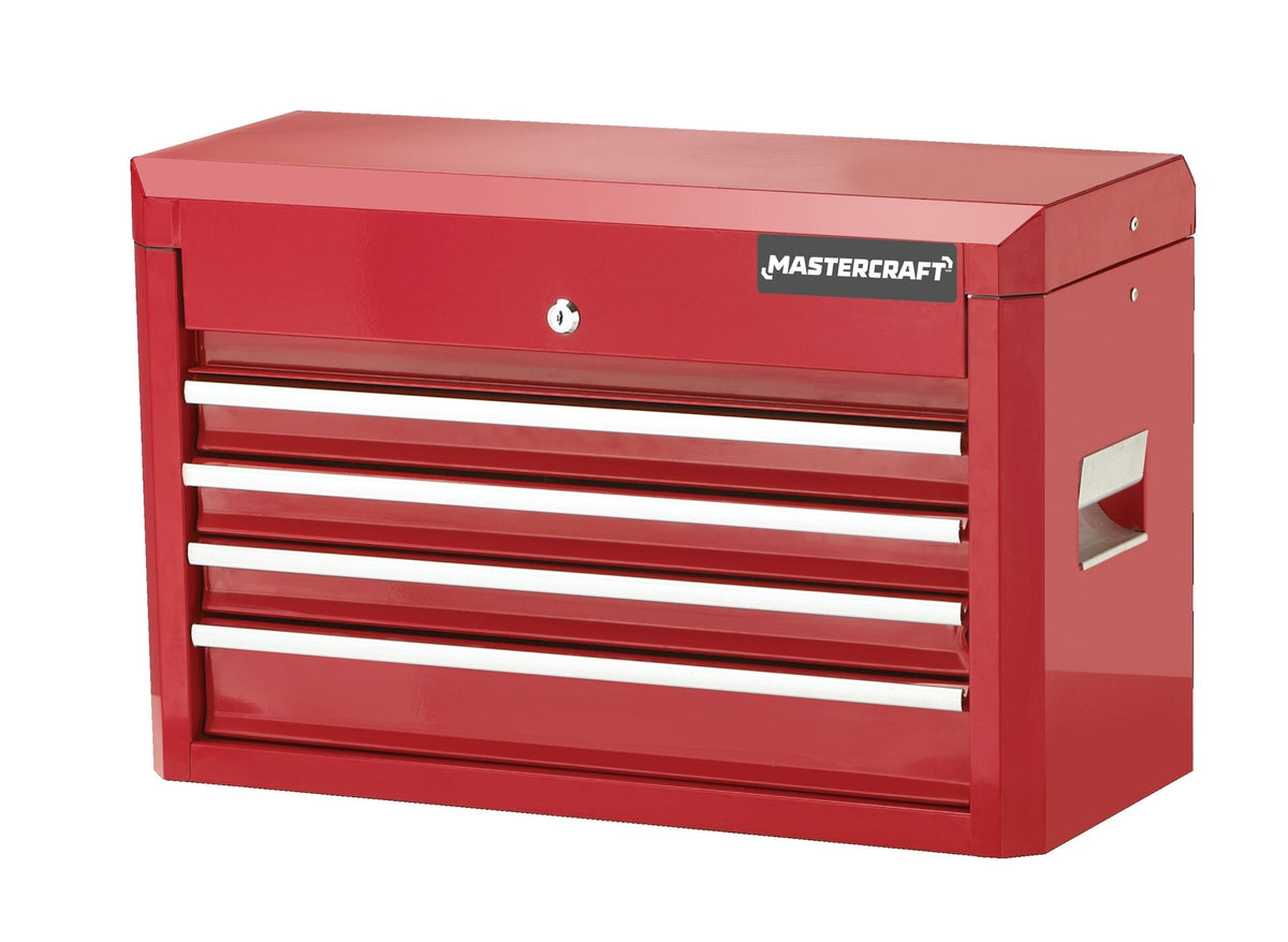 Mastercraft Tool Chest with 4 Drawers, Deep Red, 24-in