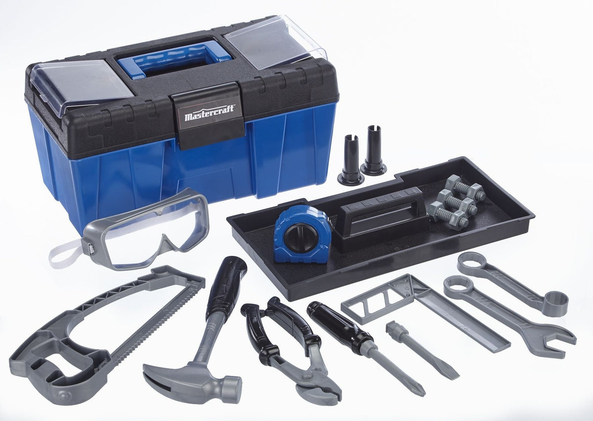 Mastercraft Toy Tool Box withAccessories For Kids, 18 pc, Age 1+