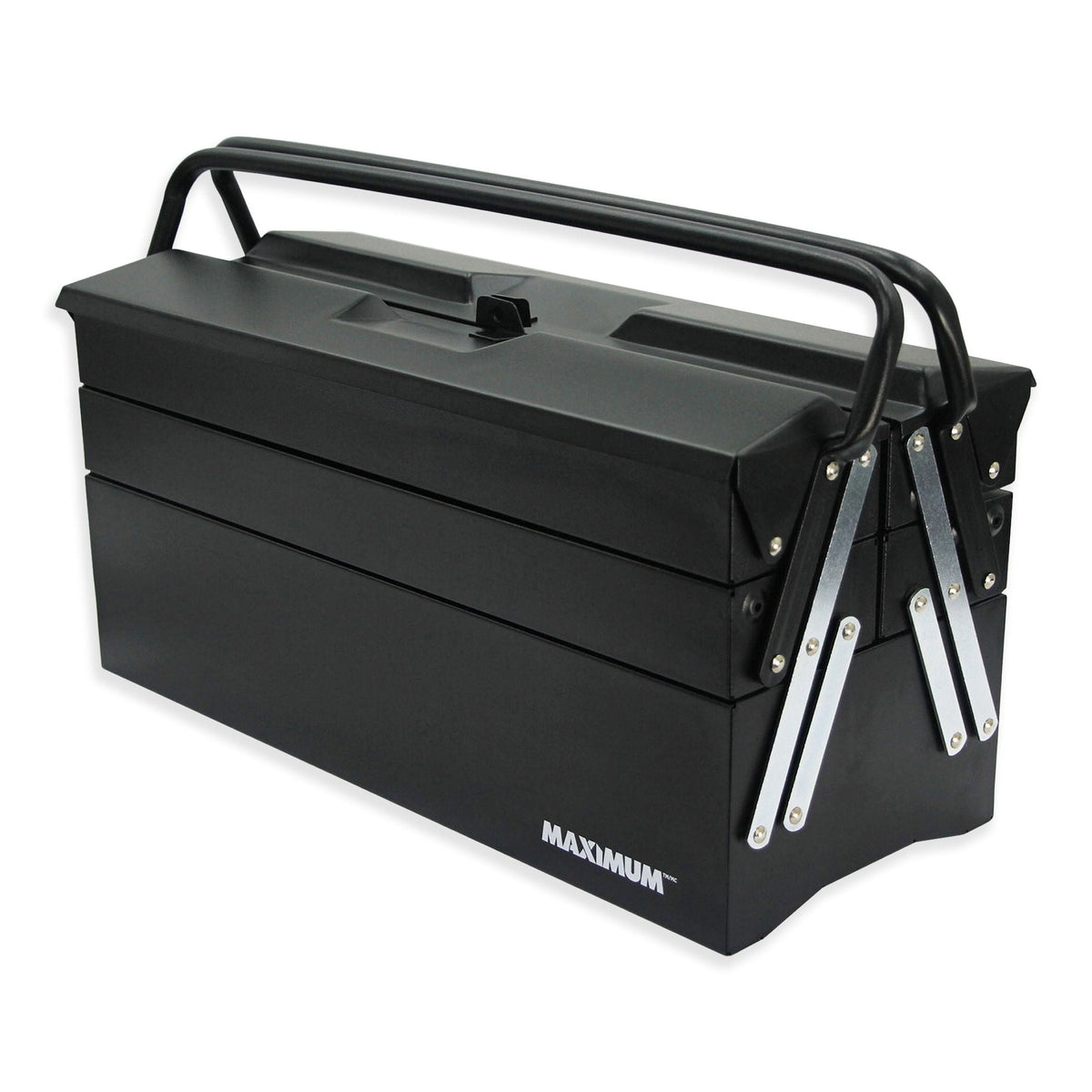 MAXIMUM Portable 5-Tray Cantilever Tool Box, Black, 21-in