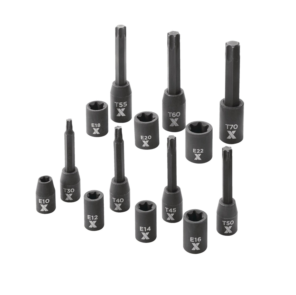 MAXIMUM Torx & E-Torx Impact Bit Socket Set, 14-pc, SAE/Metric