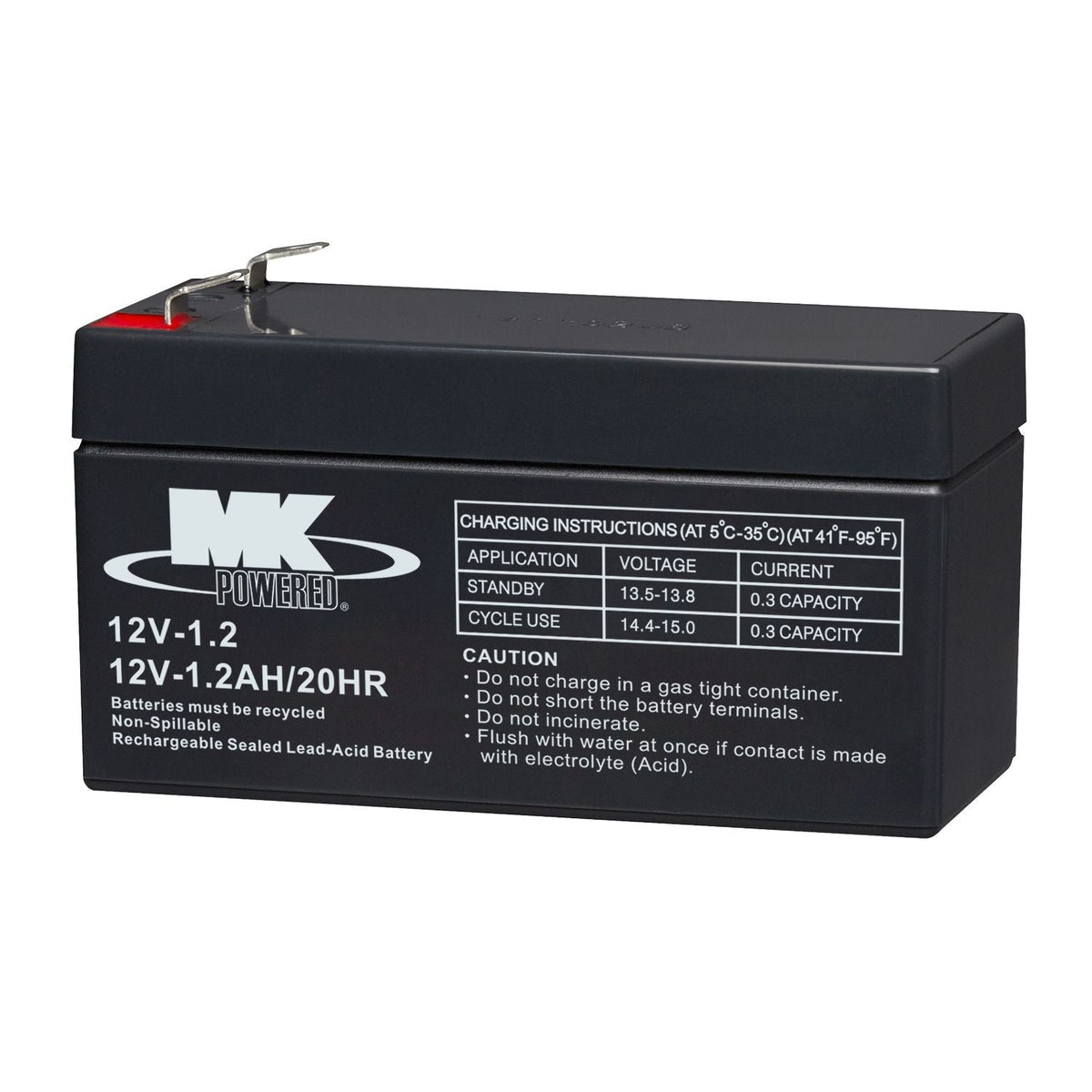 MK Battery 12-Volt 1.2 Ah SLA Battery, F1 Terminal