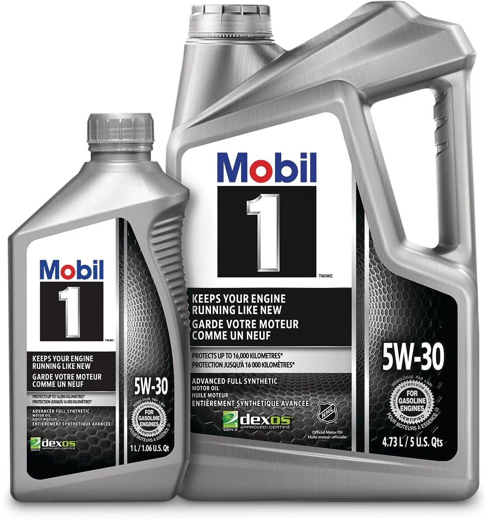 Mobil 1 5W30 Synthetic Engine/Motor Oil Set, 4.73-L + 1-L