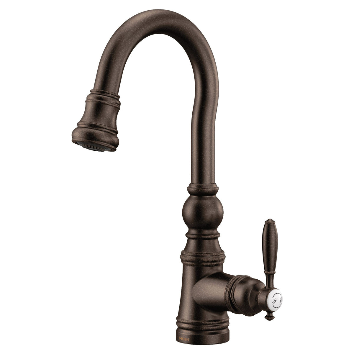 Moen Weymouth Single Handle High Arc Pull Down Sprayer Kitchen Faucet with Power Clean, Oil Rubbed Bronze