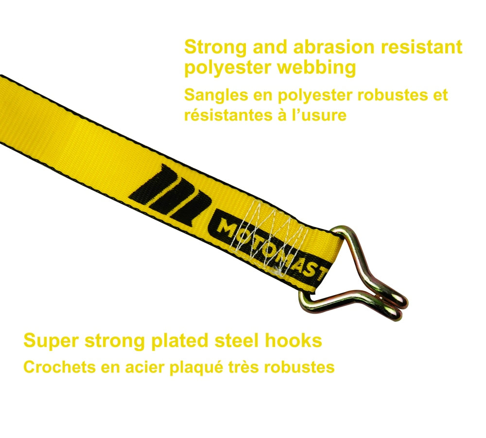 MotoMaster 5,000-lb Commercial Ratchet Tie Down Strap with Double-J Hook, 2-in x 25-ft