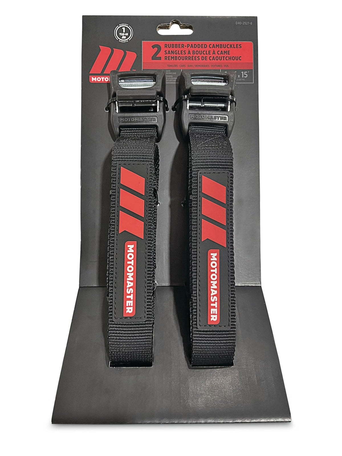 MotoMaster Rubber Padded Cam Buckle Tie Down Straps, 2-pk