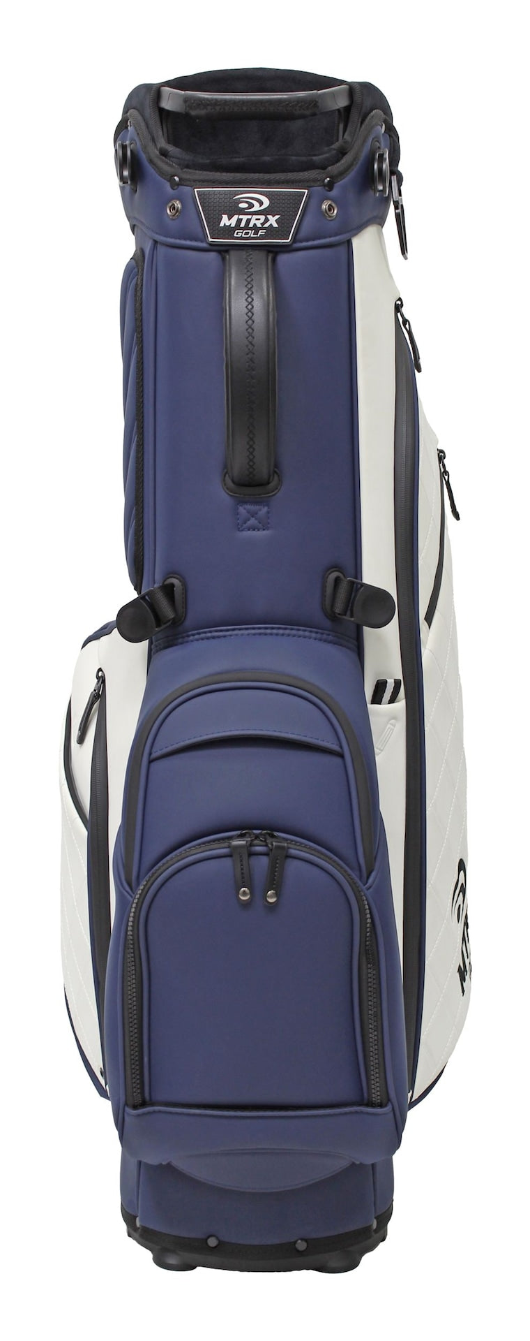 MTRX 5-Way Top Polyurethane Golf Stand Bag, White/Navy